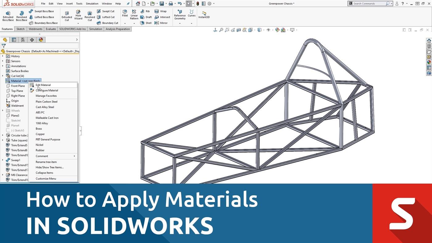 How To Apply Materials In SOLIDWORKS