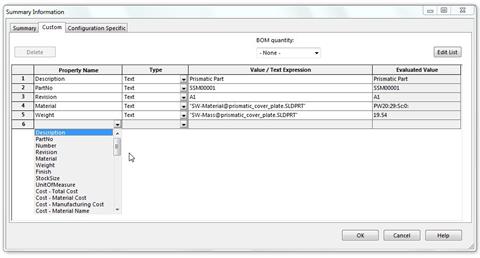 Updating Custom Properties within SOLIDWORKS